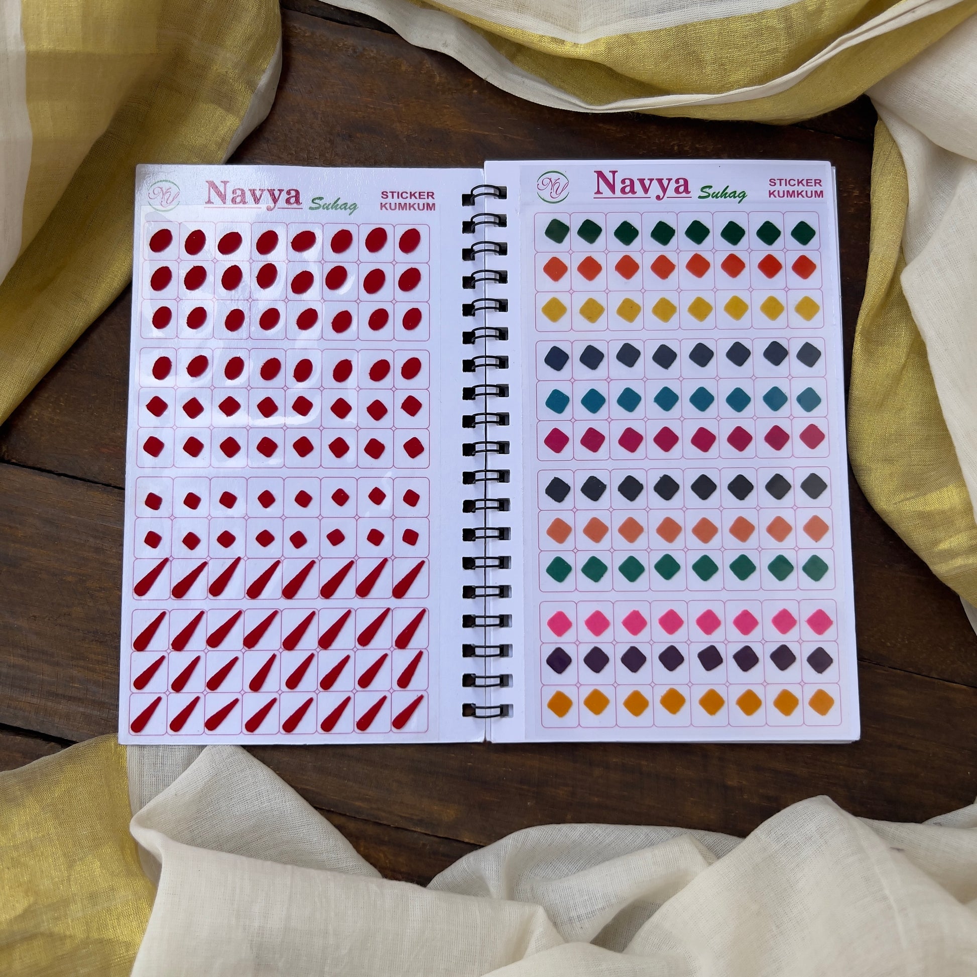 Colour Plain Mix Shapes Bindi Book - Navya Suhag