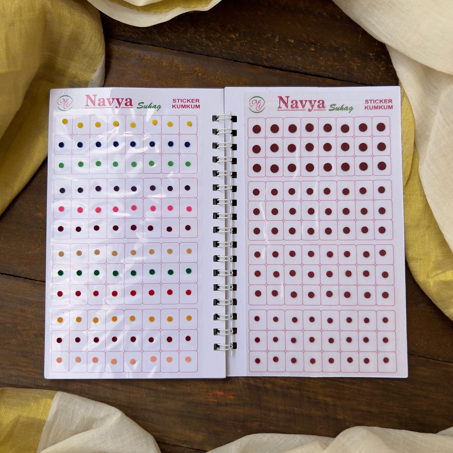 Colour Plain Round Bindi Book - Navya Suhag