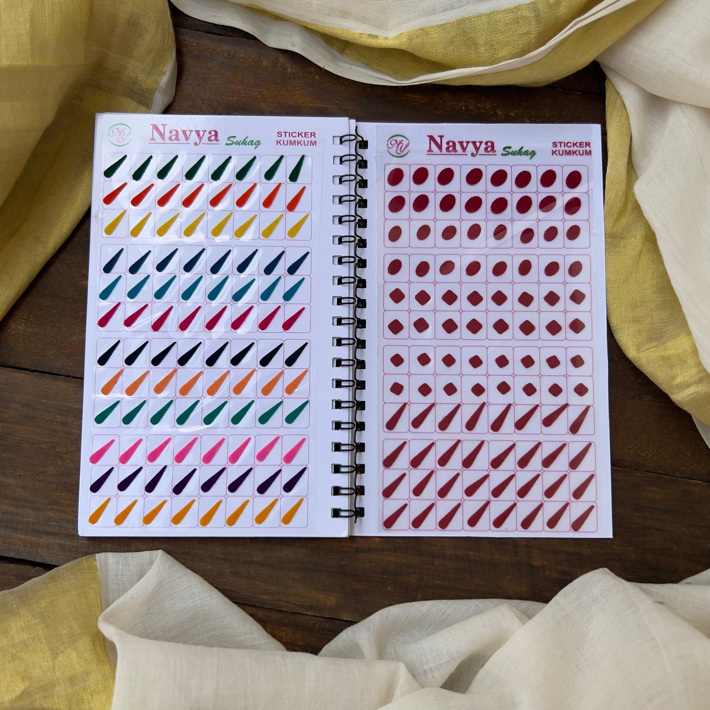 Colour Plain Mix Shapes Bindi Book - Navya Suhag