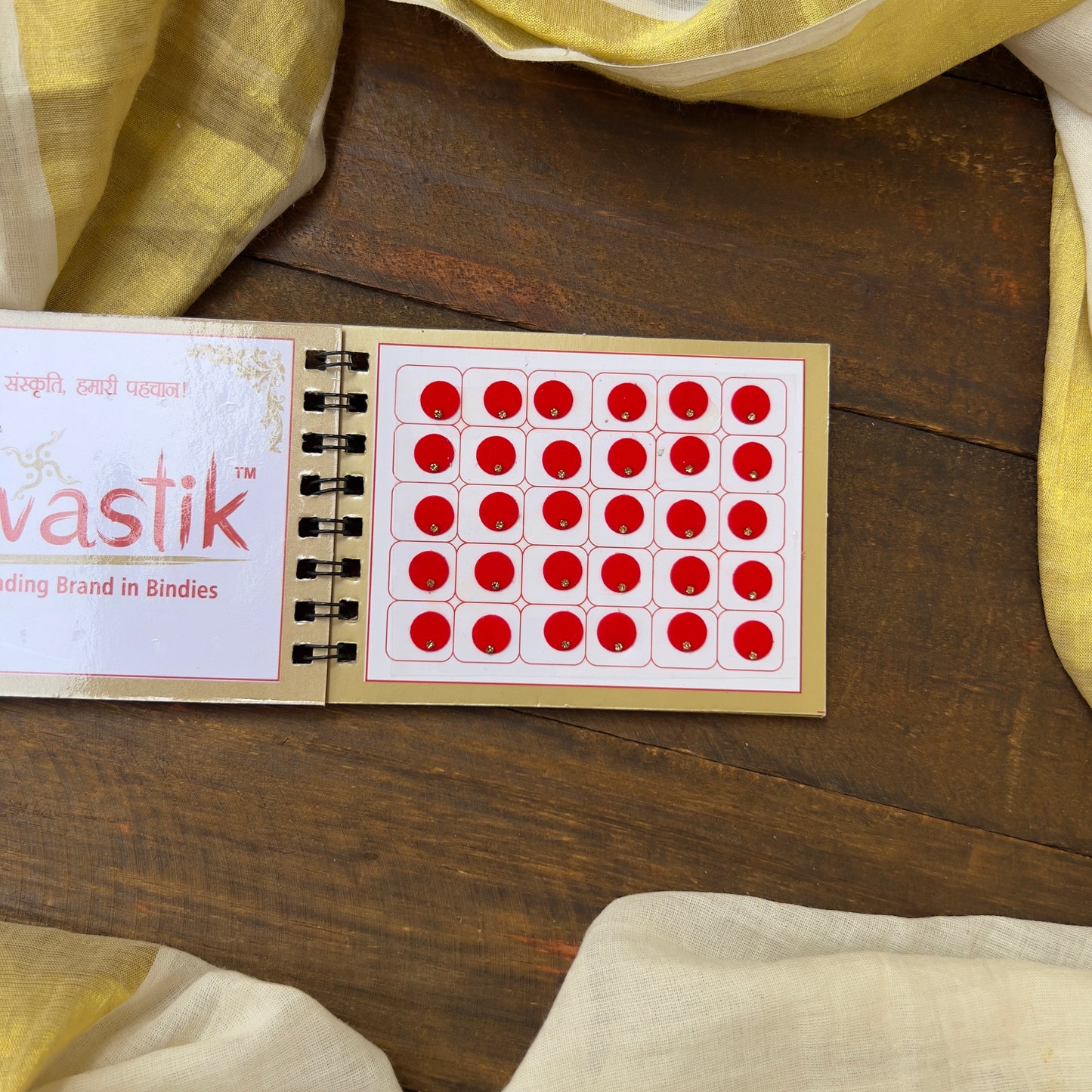 Colour Single Stone Round Bindi Book - Swastik Mini Range - BB001