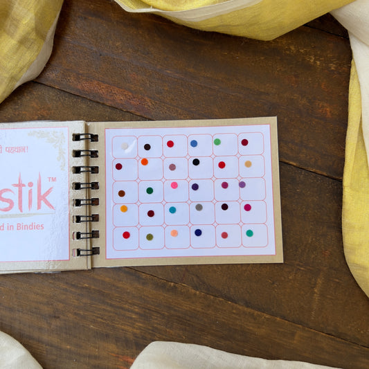 Colour Plain Round Bindi Book - Swastik Mini Range - BB007