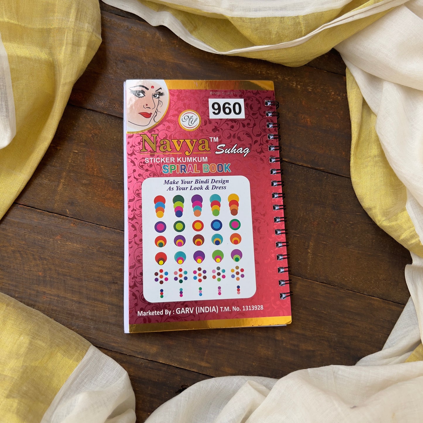 Colour Plain Round Big Bindi Book - Navya Suhag - BB026