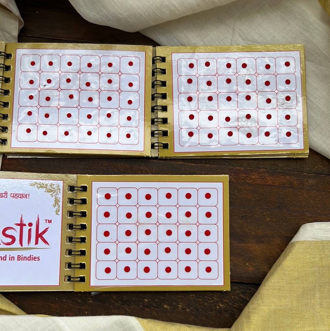 Colour Plain Round Bindi Book - Swastik Mini Range - Small Sizes - 3, 3.5, 4