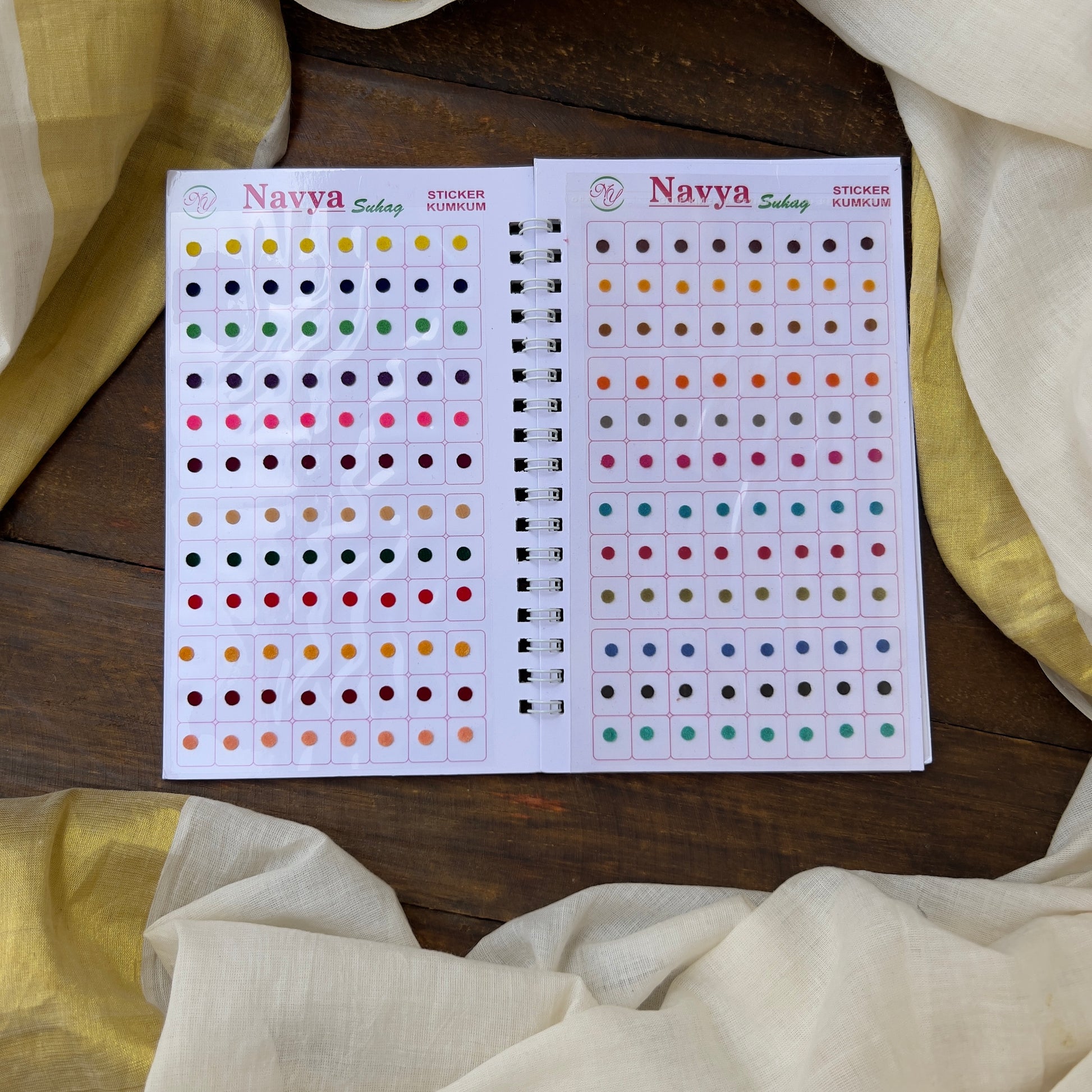 Colour Plain Round Bindi Book - Navya Suhag