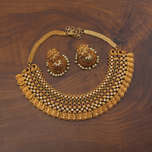 Gold Plated Kerala Style Bridal Kaasu/Coin Necklace